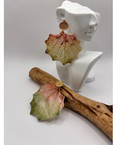 PENDIENTES ARTESANOS DE HOJA NATURAL ESQUELETIZADA