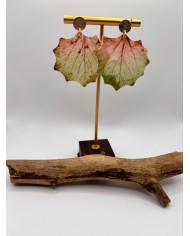 PENDIENTES ARTESANOS DE HOJA NATURAL ESQUELETIZADA