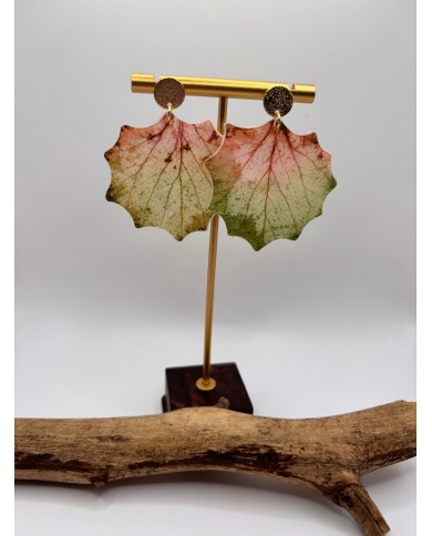 PENDIENTES ARTESANOS DE HOJA NATURAL ESQUELETIZADA