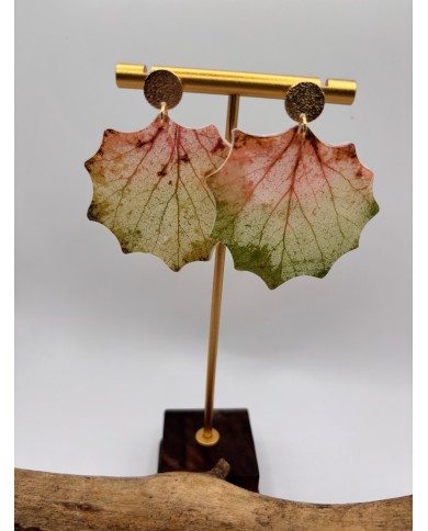 PENDIENTES ARTESANOS DE HOJA NATURAL ESQUELETIZADA