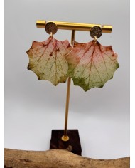 PENDIENTES ARTESANOS DE HOJA NATURAL ESQUELETIZADA