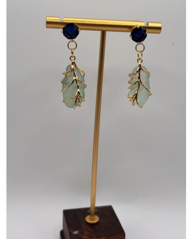 PENDIENTES ARTESANOS DE CRISTAL MARINO