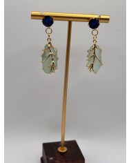 PENDIENTES ARTESANOS DE CRISTAL MARINO