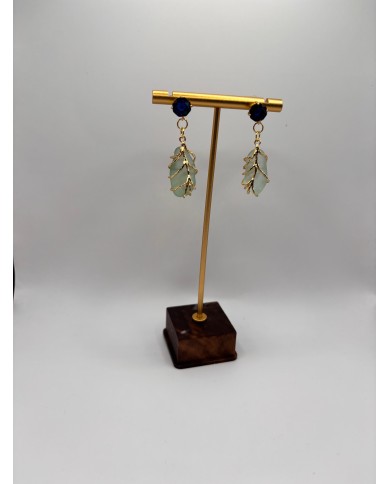 PENDIENTES ARTESANOS DE CRISTAL MARINO