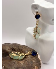 PENDIENTES ARTESANOS DE CRISTAL MARINO