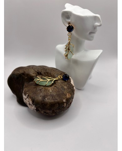 PENDIENTES ARTESANOS DE CRISTAL MARINO