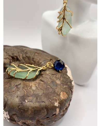 PENDIENTES ARTESANOS DE CRISTAL MARINO