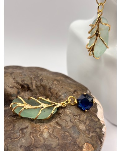 PENDIENTES ARTESANOS DE CRISTAL MARINO