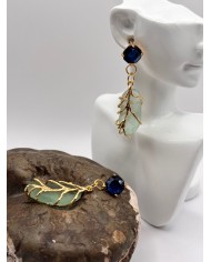 PENDIENTES ARTESANOS DE CRISTAL MARINO