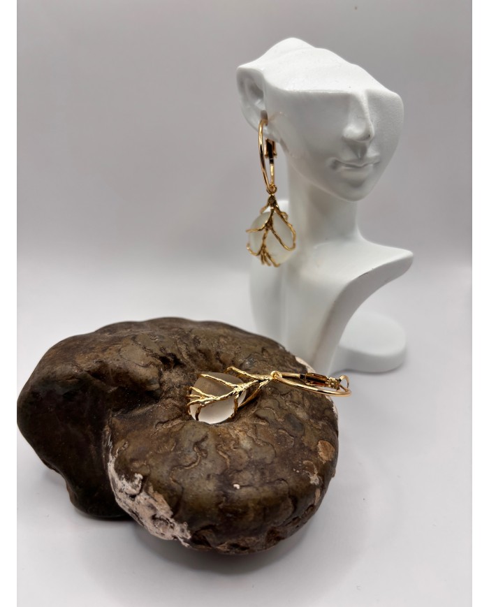 PENDIENTES ARTESANOS DE CRISTAL MARINO