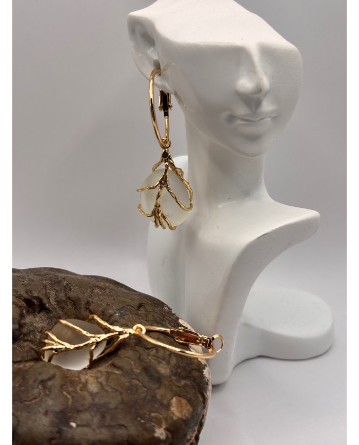 PENDIENTES ARTESANOS DE CRISTAL MARINO