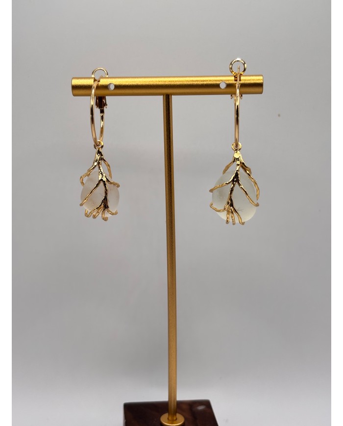 PENDIENTES ARTESANOS DE CRISTAL MARINO