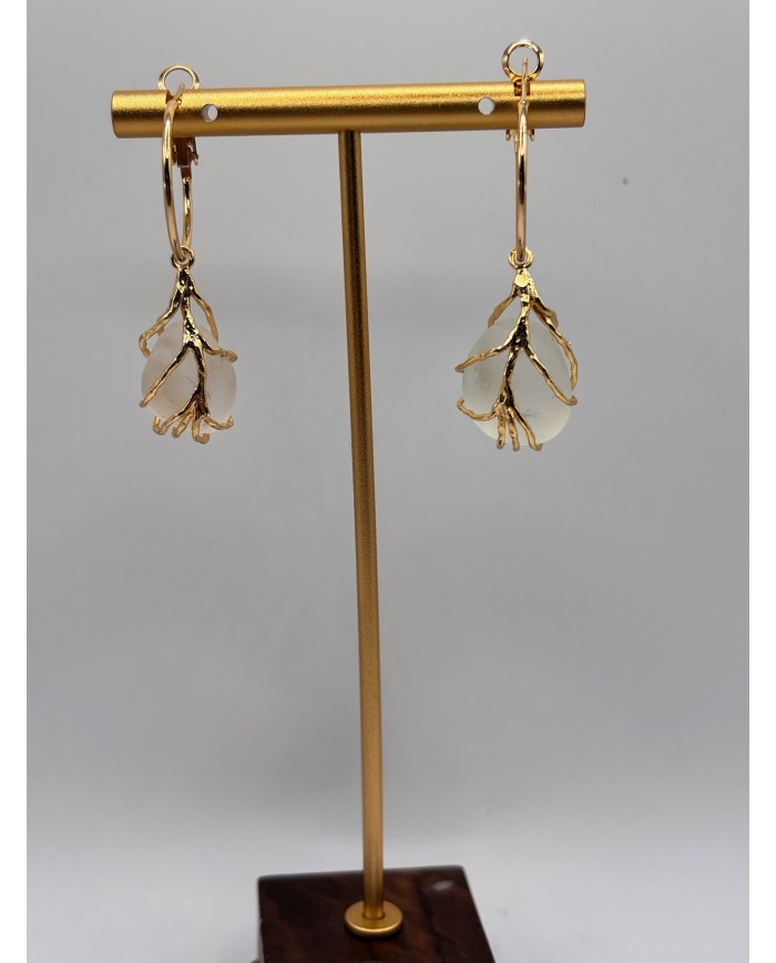 PENDIENTES ARTESANOS DE CRISTAL MARINO