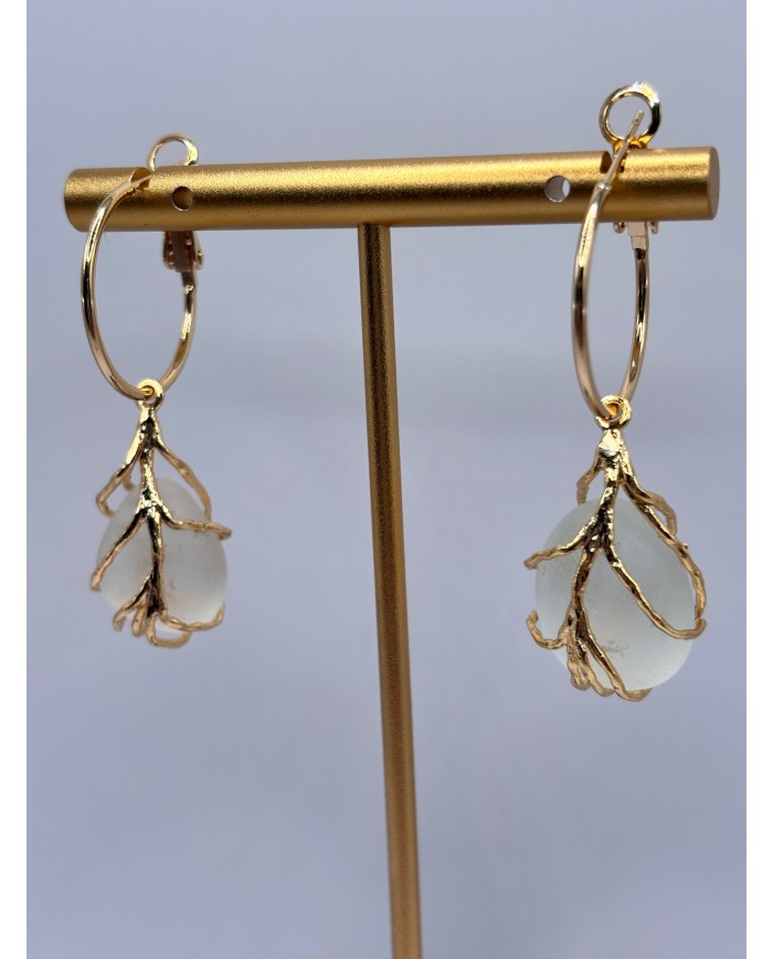 PENDIENTES ARTESANOS DE CRISTAL MARINO