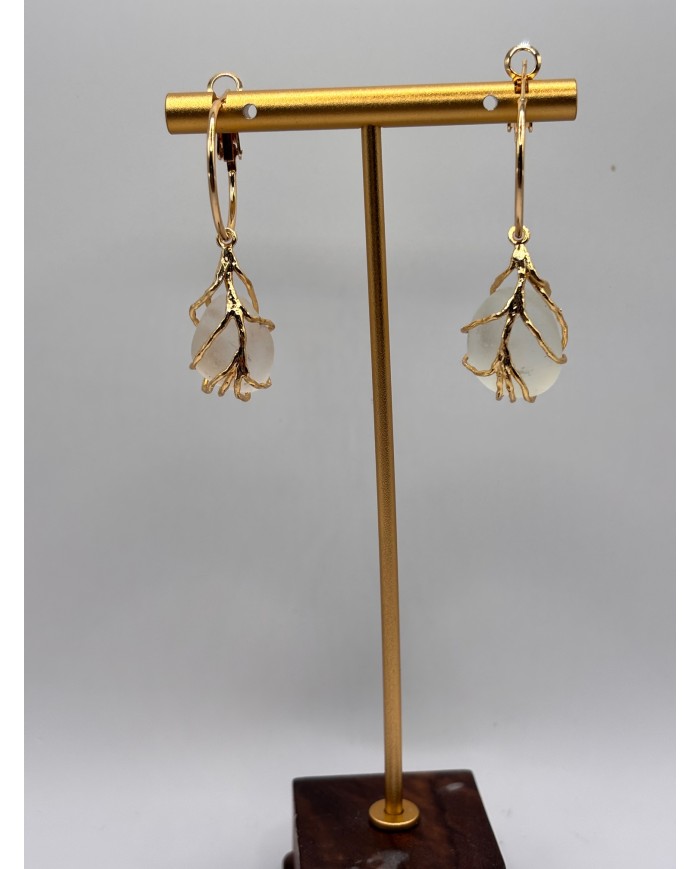 PENDIENTES ARTESANOS DE CRISTAL MARINO