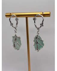 PENDIENTES ARTESANOS DE CRISTAL MARINO