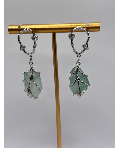 PENDIENTES ARTESANOS DE CRISTAL MARINO O LÁGRIMAS DE SIRENA