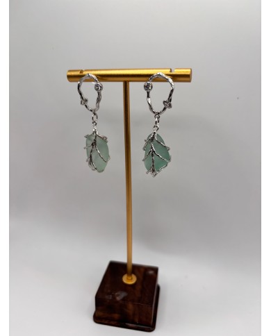 PENDIENTES ARTESANOS DE CRISTAL MARINO O LÁGRIMAS DE SIRENA