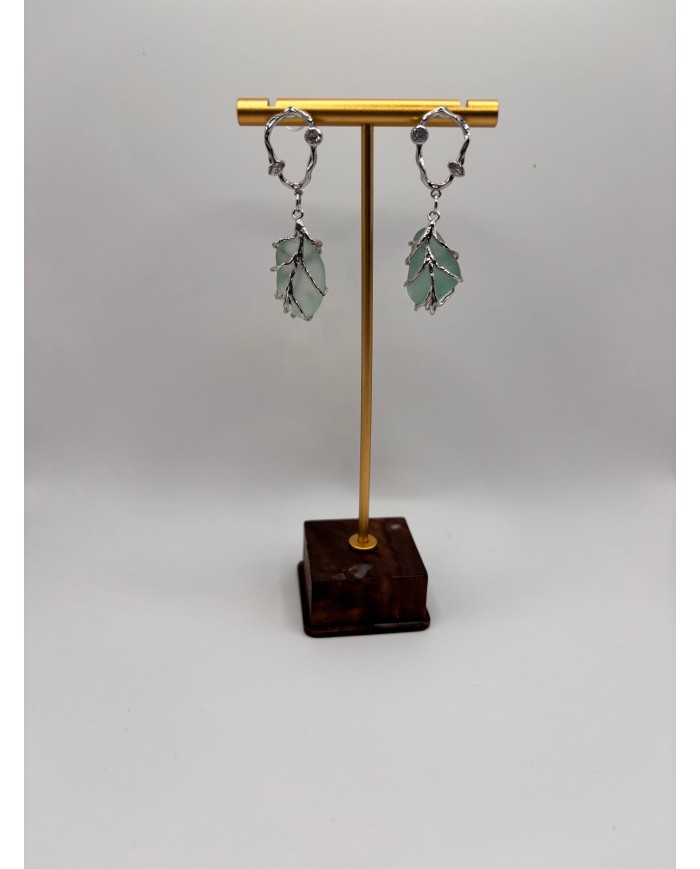 PENDIENTES ARTESANOS DE CRISTAL MARINO O LÁGRIMAS DE SIRENA