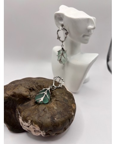 PENDIENTES ARTESANOS DE CRISTAL MARINO O LÁGRIMAS DE SIRENA