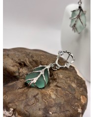 PENDIENTES ARTESANOS DE CRISTAL MARINO O LÁGRIMAS DE SIRENA