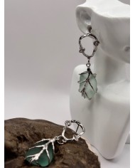 PENDIENTES ARTESANOS DE CRISTAL MARINO O LÁGRIMAS DE SIRENA