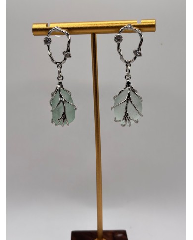 PENDIENTES ARTESANOS DE CRISTAL MARINO