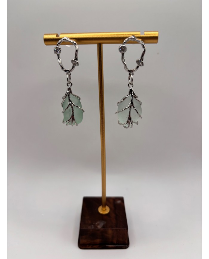 PENDIENTES ARTESANOS DE CRISTAL MARINO