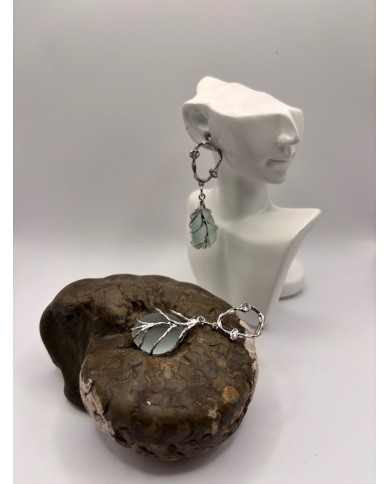 PENDIENTES ARTESANOS DE CRISTAL MARINO