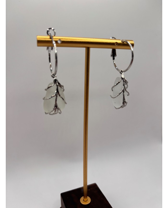 PENDIENTES ARTESANOS DE CRISTAL MARINO