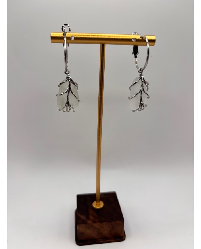 PENDIENTES ARTESANOS DE CRISTAL MARINO