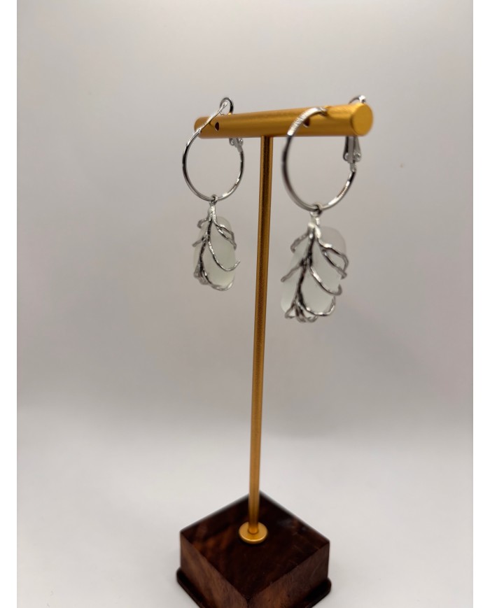 PENDIENTES ARTESANOS DE CRISTAL MARINO