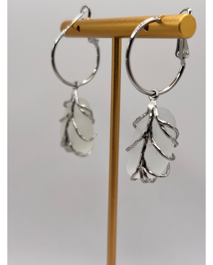 PENDIENTES ARTESANOS DE CRISTAL MARINO