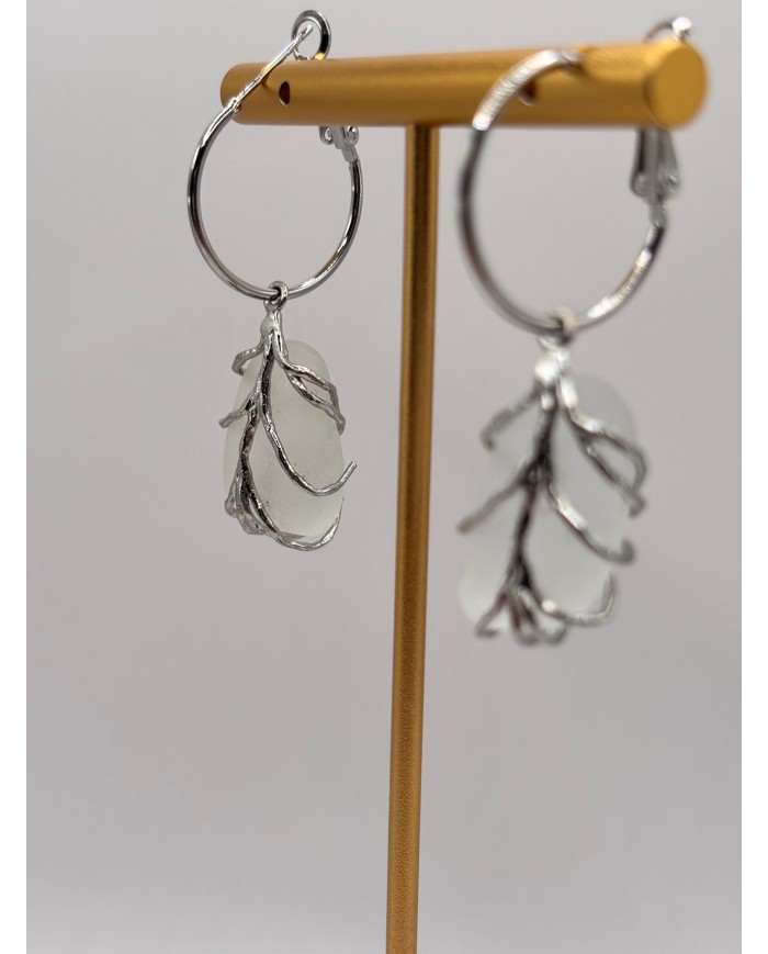 PENDIENTES ARTESANOS DE CRISTAL MARINO