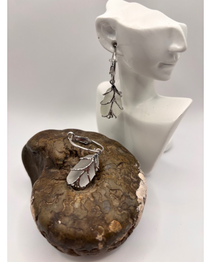 PENDIENTES ARTESANOS DE CRISTAL MARINO