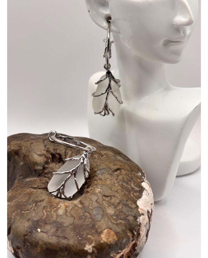 PENDIENTES ARTESANOS DE CRISTAL MARINO