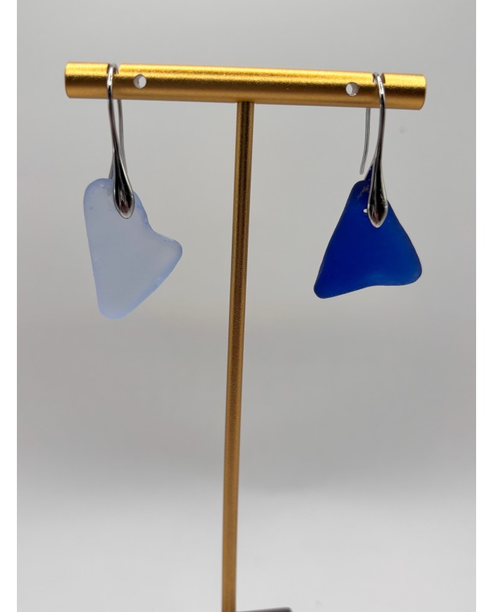 PENDIENTES ARTESANOS DE CRISTAL MARINO