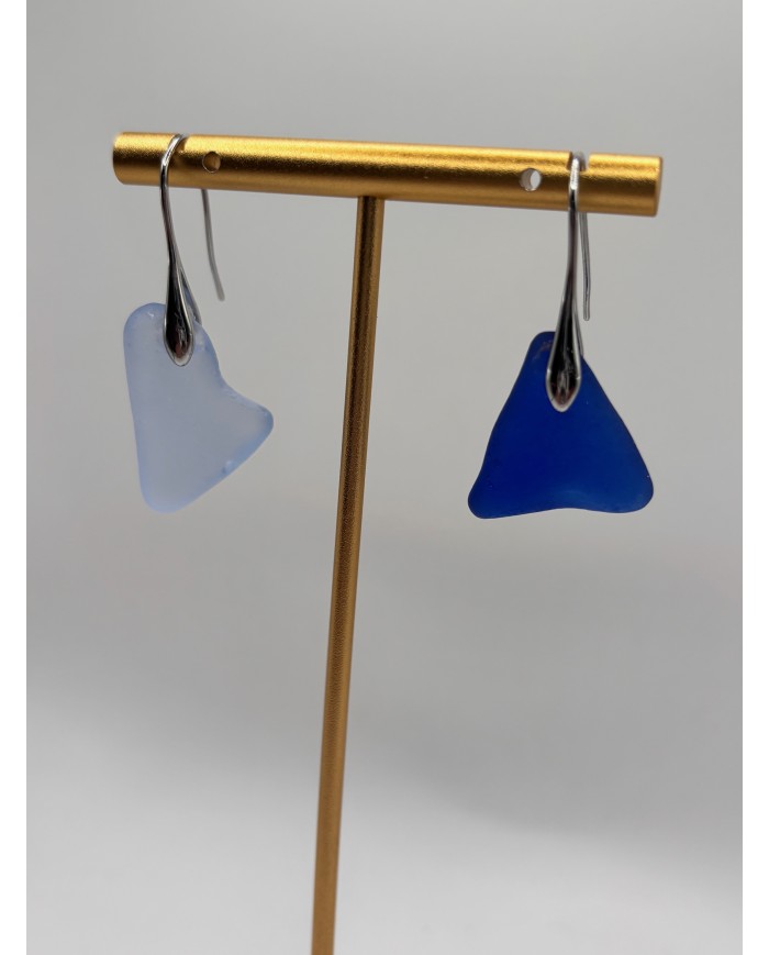 PENDIENTES ARTESANOS DE CRISTAL MARINO