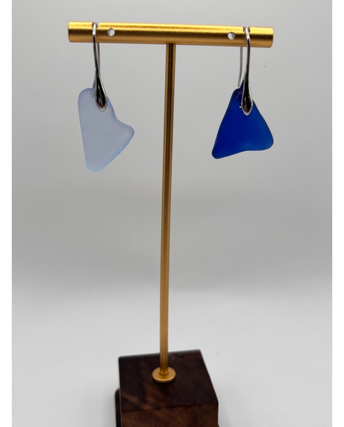 PENDIENTES ARTESANOS DE CRISTAL MARINO