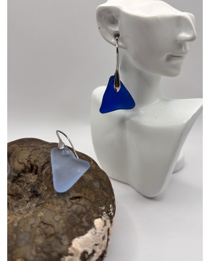 PENDIENTES ARTESANOS DE CRISTAL MARINO