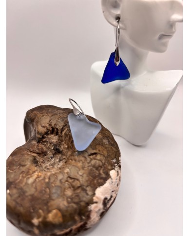 PENDIENTES ARTESANOS DE CRISTAL MARINO