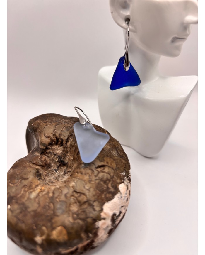 PENDIENTES ARTESANOS DE CRISTAL MARINO