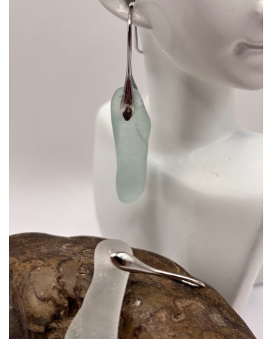 PENDIENTES ARTESANOS DE CRISTAL MARINO O LÁGRIMAS DE SIRENA