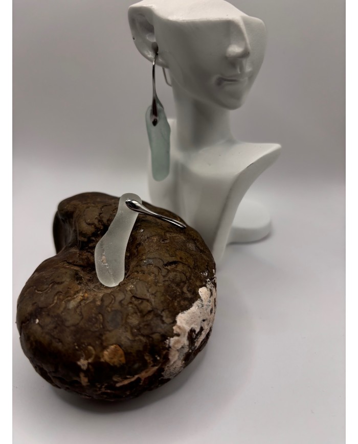 PENDIENTES ARTESANOS DE CRISTAL MARINO O LÁGRIMAS DE SIRENA