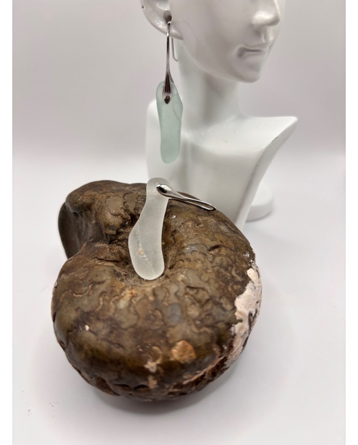 PENDIENTES ARTESANOS DE CRISTAL MARINO O LÁGRIMAS DE SIRENA