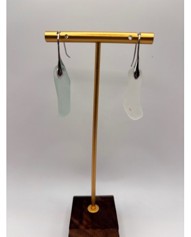 PENDIENTES ARTESANOS DE CRISTAL MARINO O LÁGRIMAS DE SIRENA