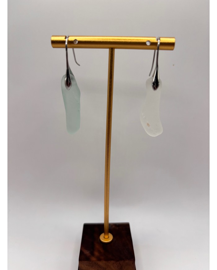 PENDIENTES ARTESANOS DE CRISTAL MARINO O LÁGRIMAS DE SIRENA