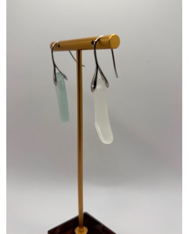 PENDIENTES ARTESANOS DE CRISTAL MARINO O LÁGRIMAS DE SIRENA