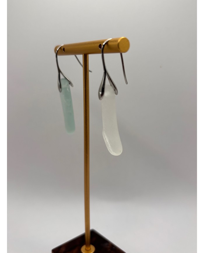 PENDIENTES ARTESANOS DE CRISTAL MARINO O LÁGRIMAS DE SIRENA