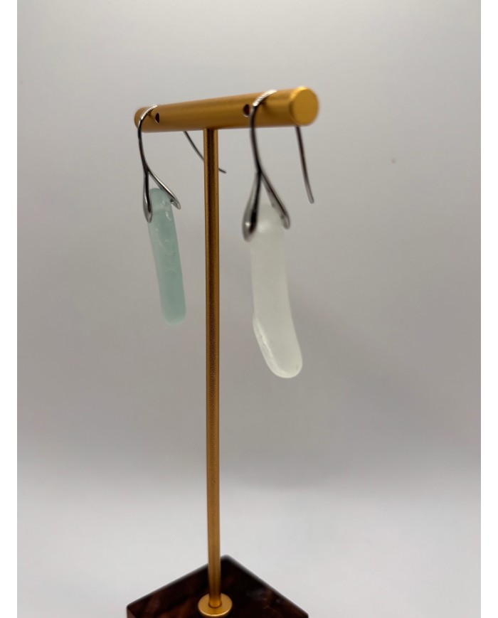 PENDIENTES ARTESANOS DE CRISTAL MARINO O LÁGRIMAS DE SIRENA